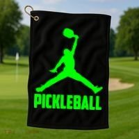 Green Pickleball Sports Logo Golf Towel thumb 1