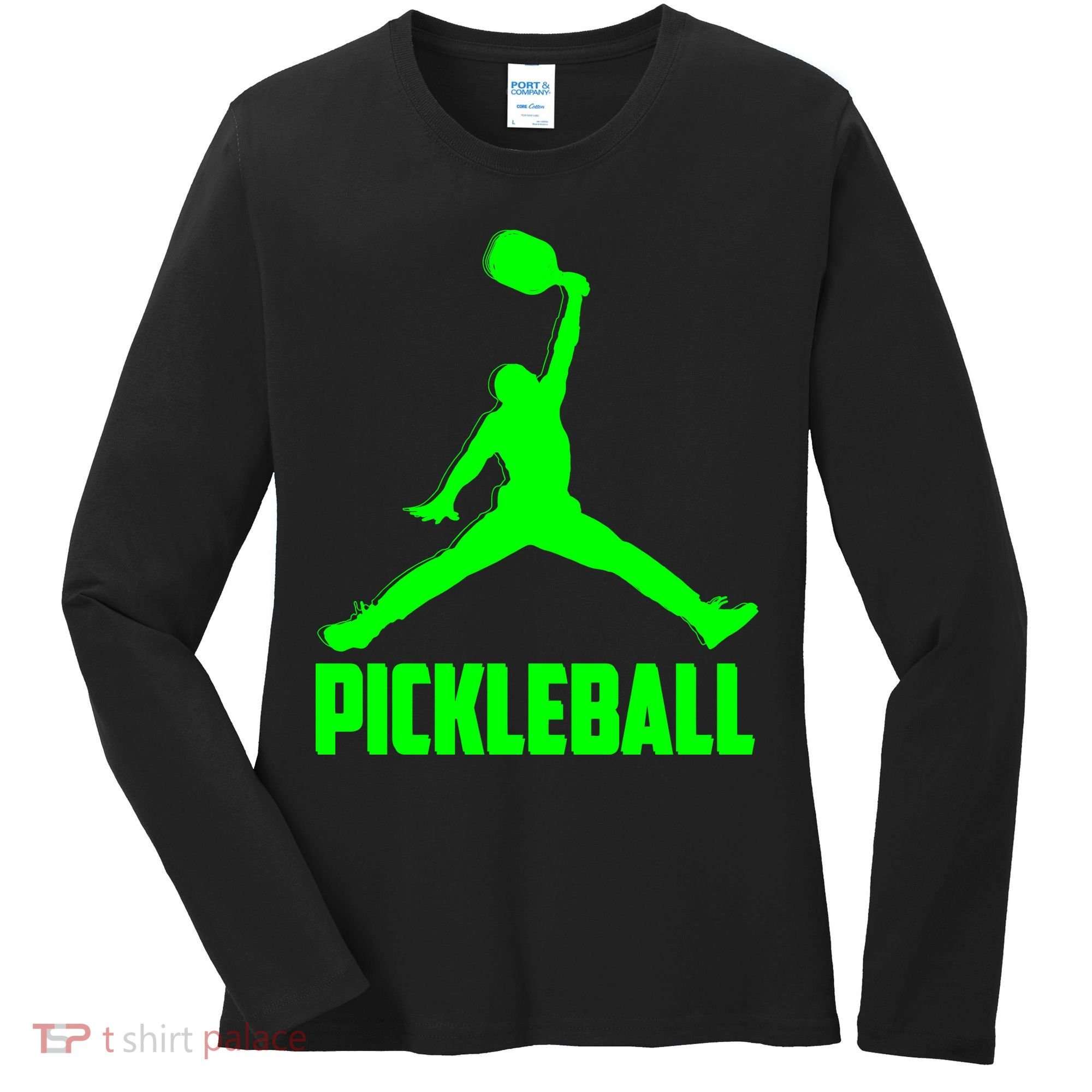 Green Pickleball Sports Logo Women's Long Sleeve Shirt