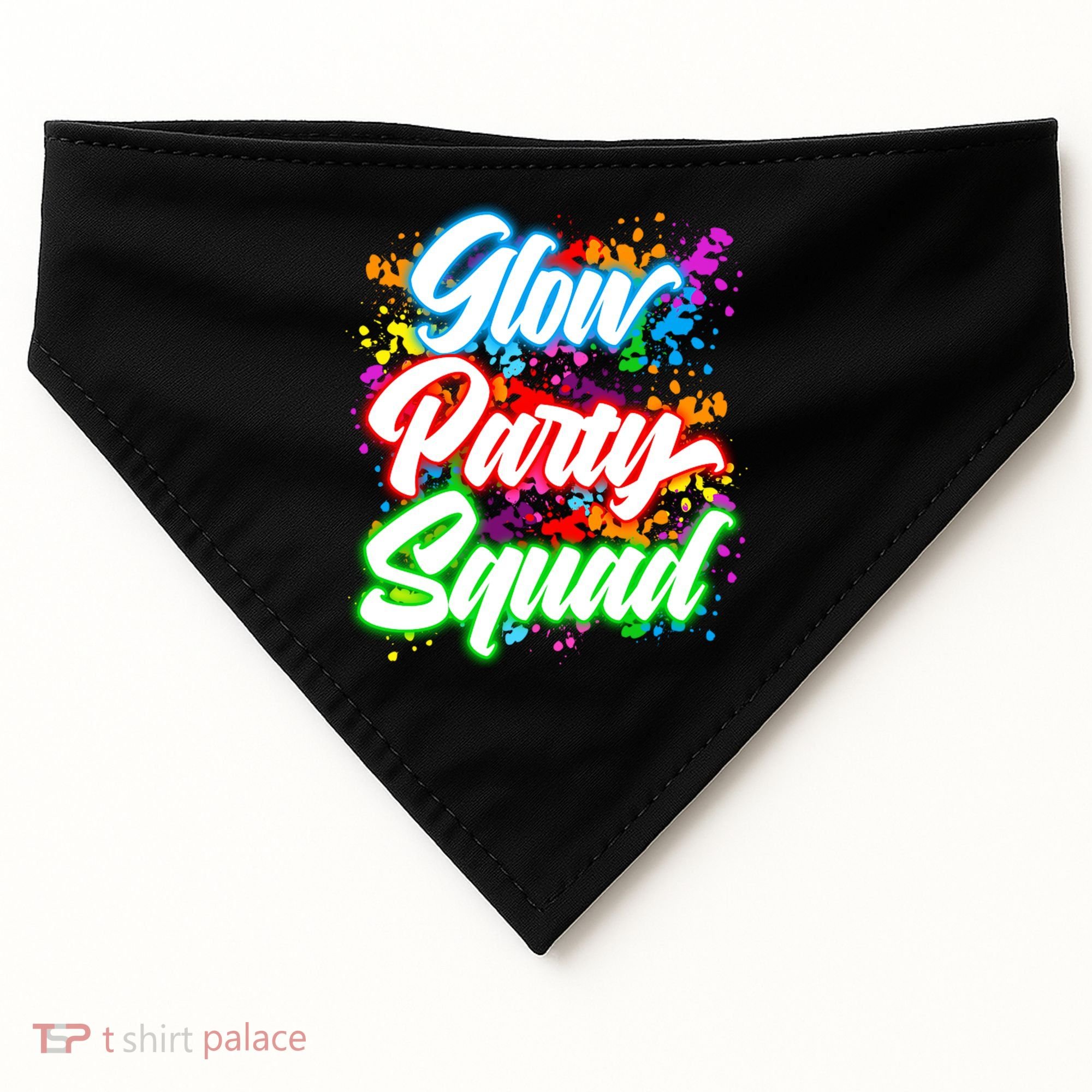 Glow Party Squad Neon USA-Made Doggie Bandana