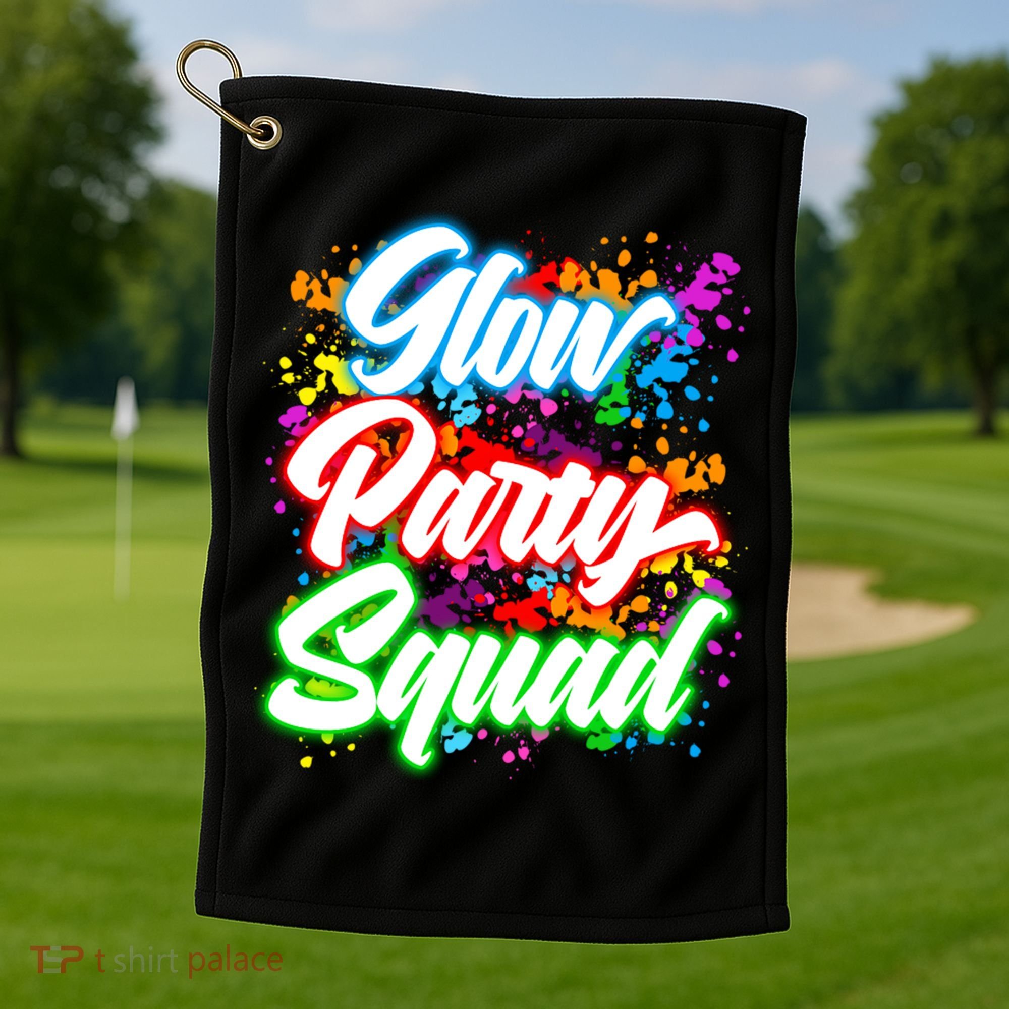 Glow Party Squad Neon Golf Towel