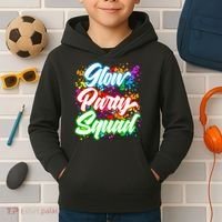 Glow Party Squad Neon Kids Hoodie thumb 2