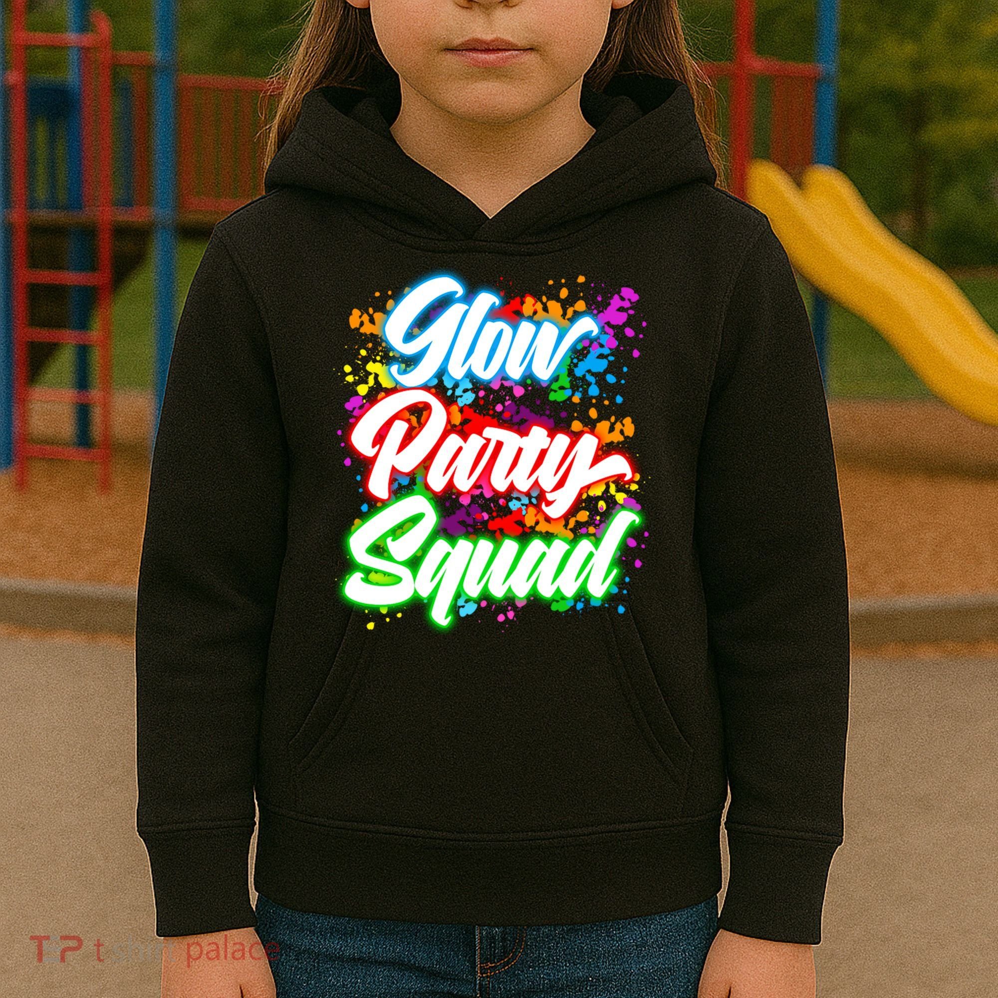 Glow Party Squad Neon Kids Hoodie