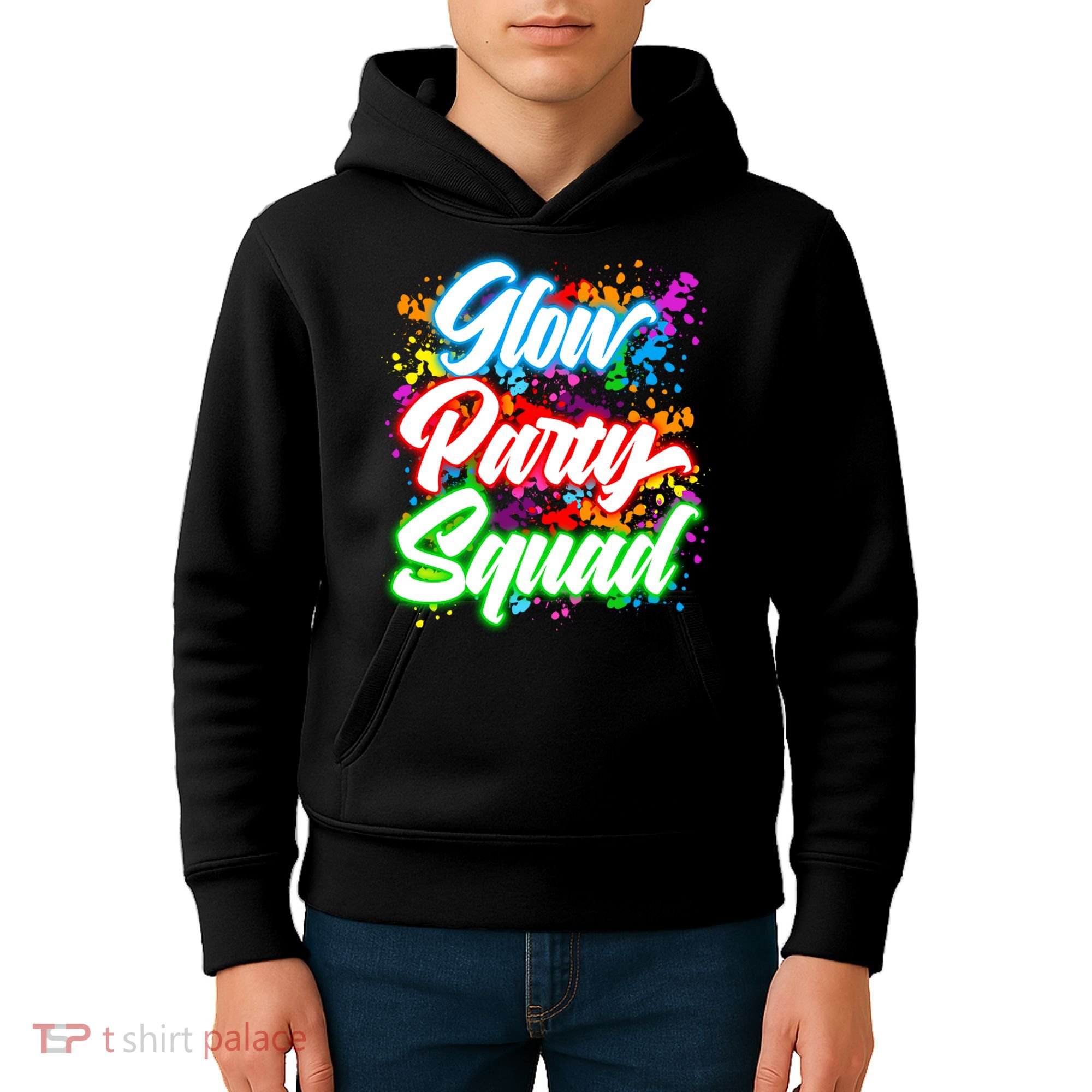 Glow Party Squad Neon Kids Hoodie