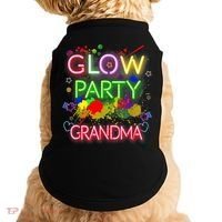 Glow Party Squad Grandma Paint Splatter Glow Party Matching Doggie Tank thumb 0
