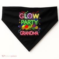 Glow Party Squad Grandma Paint Splatter Glow Party Matching USA-Made Doggie Bandana thumb 0