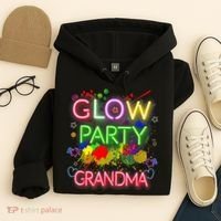 Glow Party Squad Grandma Paint Splatter Glow Party Matching Hoodie thumb 4