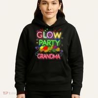 Glow Party Squad Grandma Paint Splatter Glow Party Matching Hoodie thumb 5