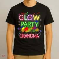 Glow Party Squad Grandma Paint Splatter Glow Party Matching T-Shirt thumb 3