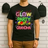 Glow Party Squad Grandma Paint Splatter Glow Party Matching T-Shirt thumb 6