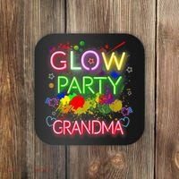 Glow Party Squad Grandma Paint Splatter Glow Party Matching Coaster thumb 0