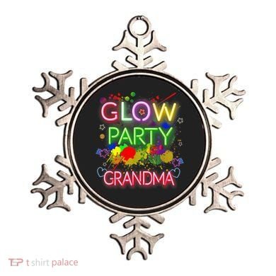 Glow Party Squad Grandma Paint Splatter Glow Party Matching Ornament