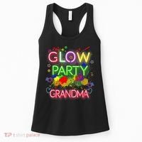 Glow Party Squad Grandma Paint Splatter Glow Party Matching Women's Tank Top thumb 0