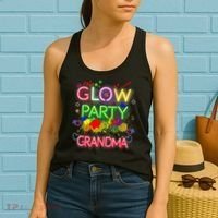 Glow Party Squad Grandma Paint Splatter Glow Party Matching Women's Tank Top thumb 2