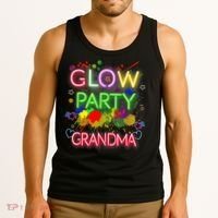 Glow Party Squad Grandma Paint Splatter Glow Party Matching Tank Top thumb 3