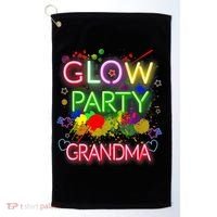 Glow Party Squad Grandma Paint Splatter Glow Party Matching Golf Towel thumb 0