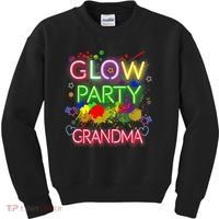Glow Party Squad Grandma Paint Splatter Glow Party Matching Kids Sweatshirt thumb 0