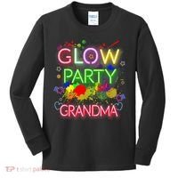 Glow Party Squad Grandma Paint Splatter Glow Party Matching Kids Long Sleeve Shirt thumb 0