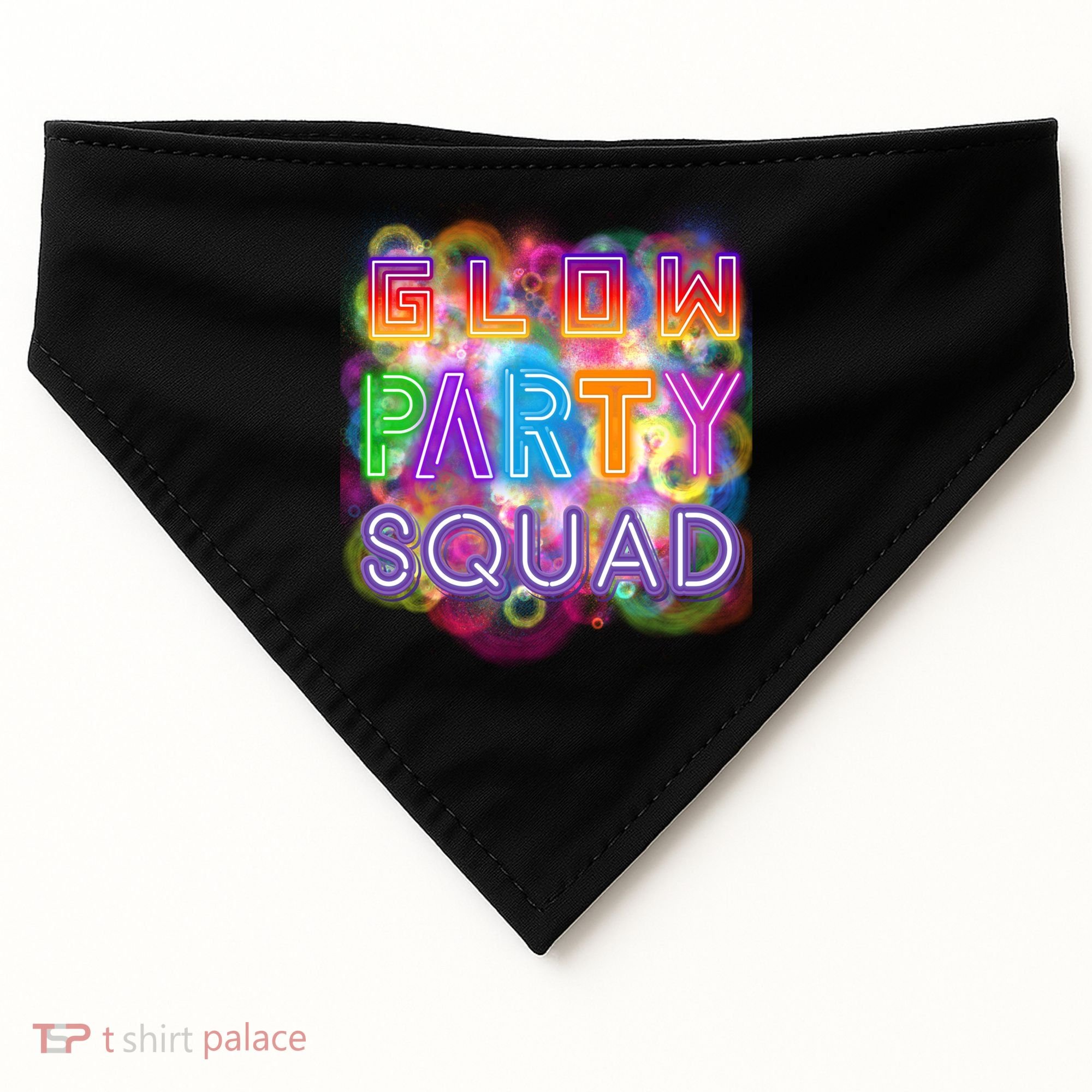 Glow Party Squad Girls Glow Funny Retro Party Lover Gift USA-Made Doggie Bandana