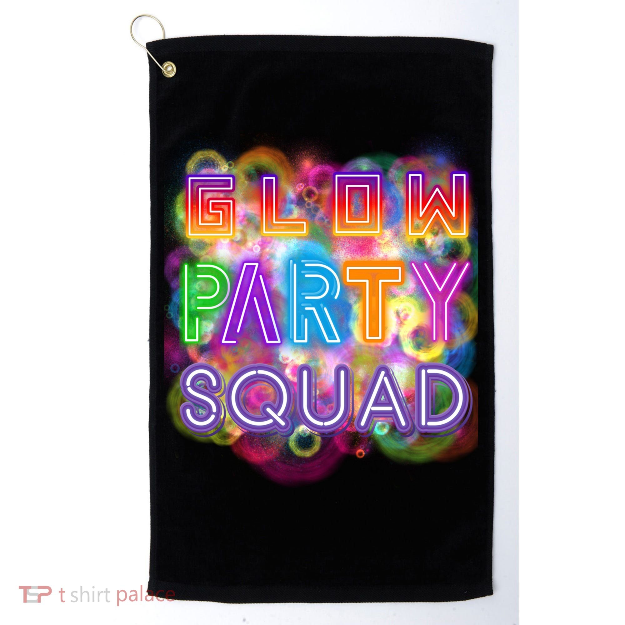 Glow Party Squad Girls Glow Funny Retro Party Lover Gift Golf Towel