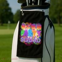 Glow Party Squad Girls Glow Funny Retro Party Lover Gift Golf Towel thumb 2