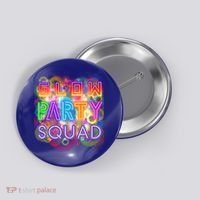 Glow Party Squad Girls Glow Funny Retro Party Lover Gift Button thumb 0