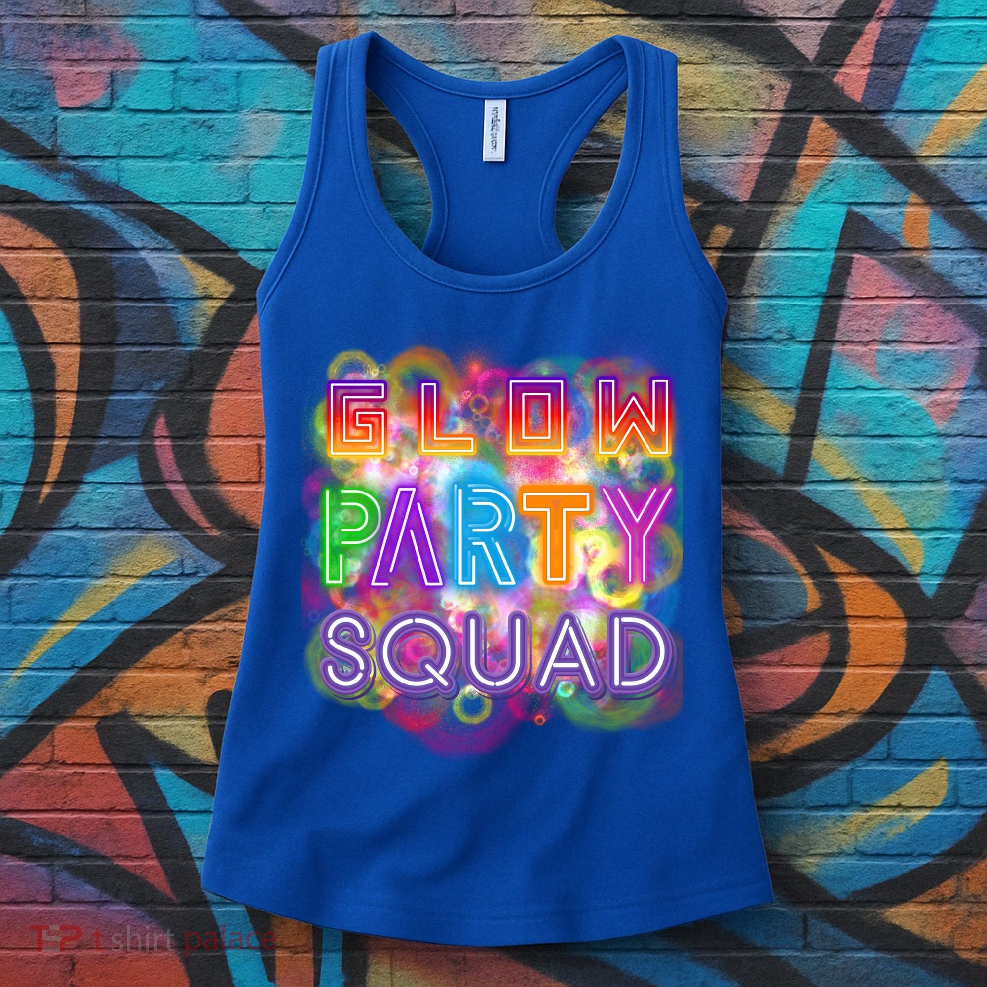 Glow Party Squad Girls Glow Funny Retro Party Lover Gift Women's Tank Top