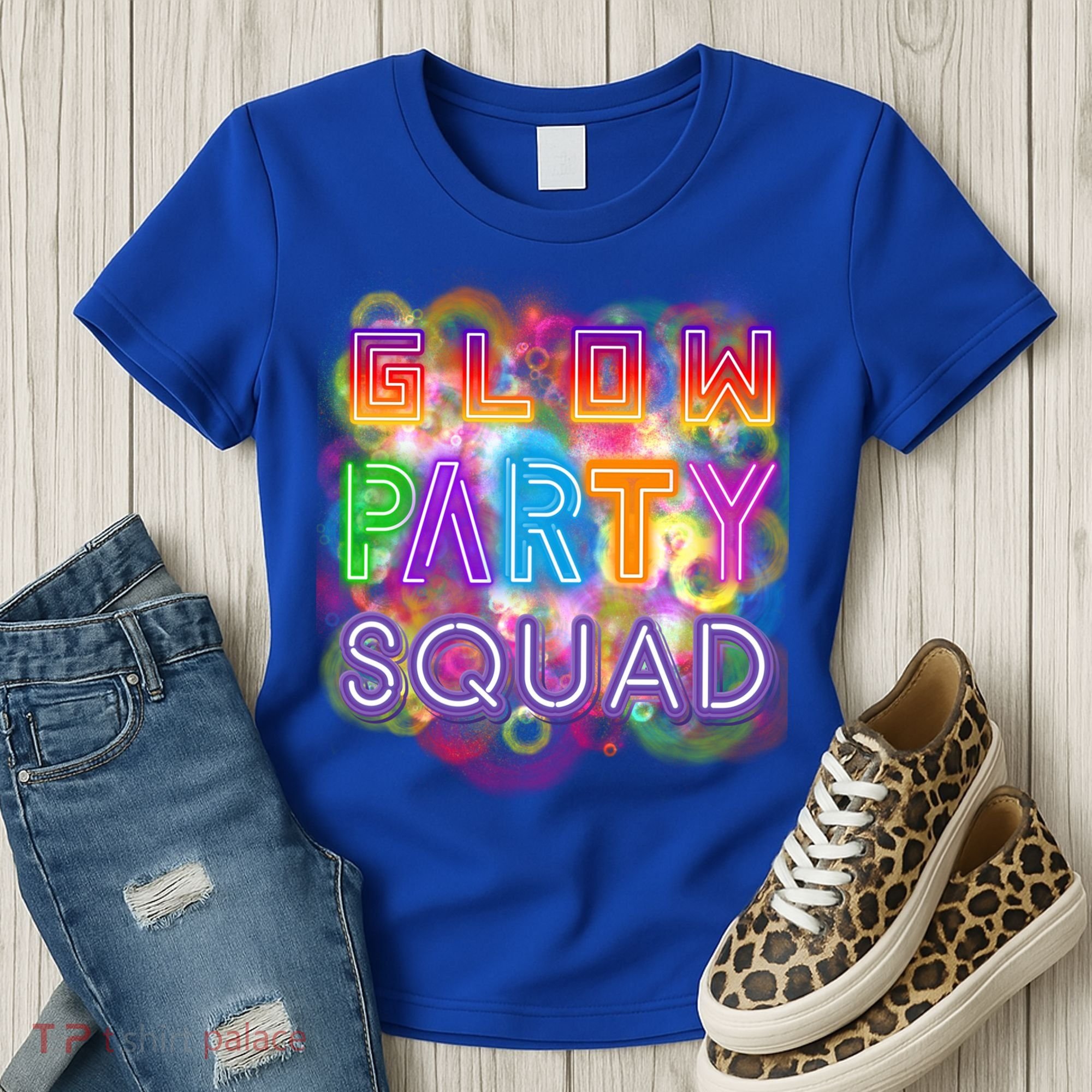Glow Party Squad Girls Glow Funny Retro Party Lover Gift Women's T-Shirt