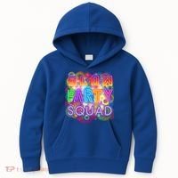 Glow Party Squad Girls Glow Funny Retro Party Lover Gift Kids Hoodie thumb 0