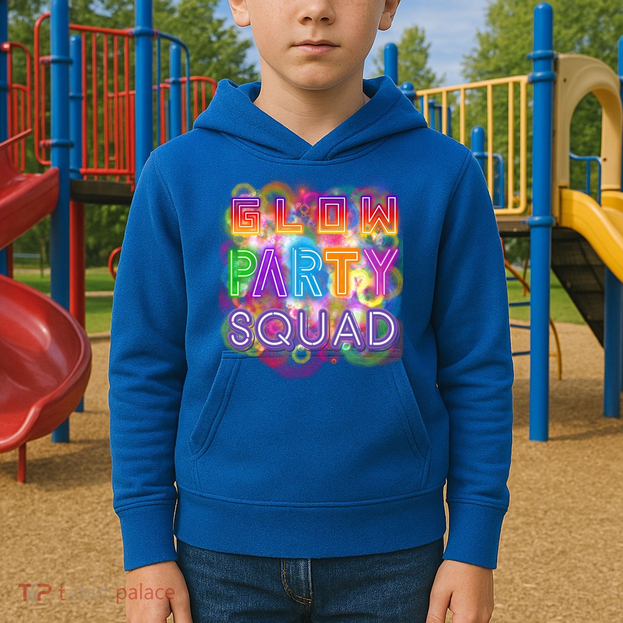 Glow Party Squad Girls Glow Funny Retro Party Lover Gift Kids Hoodie