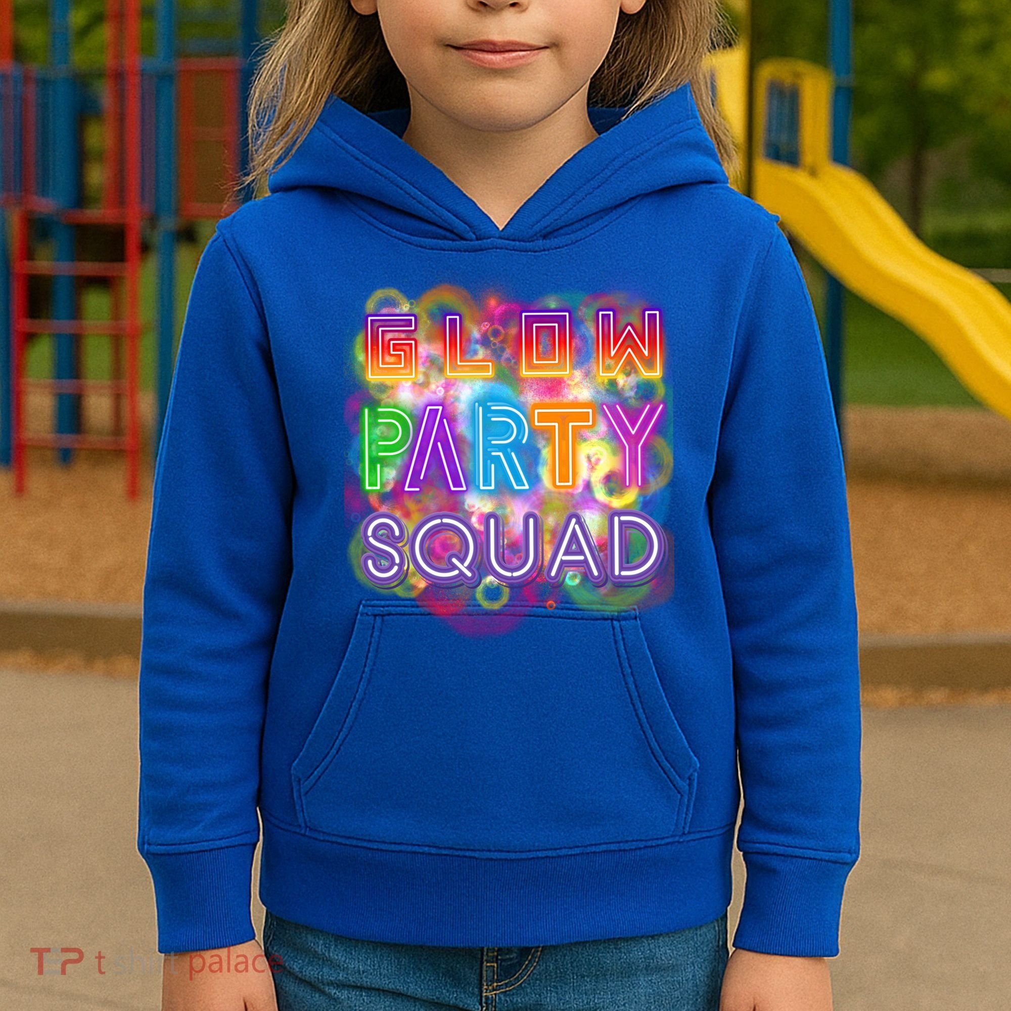 Glow Party Squad Girls Glow Funny Retro Party Lover Gift Kids Hoodie