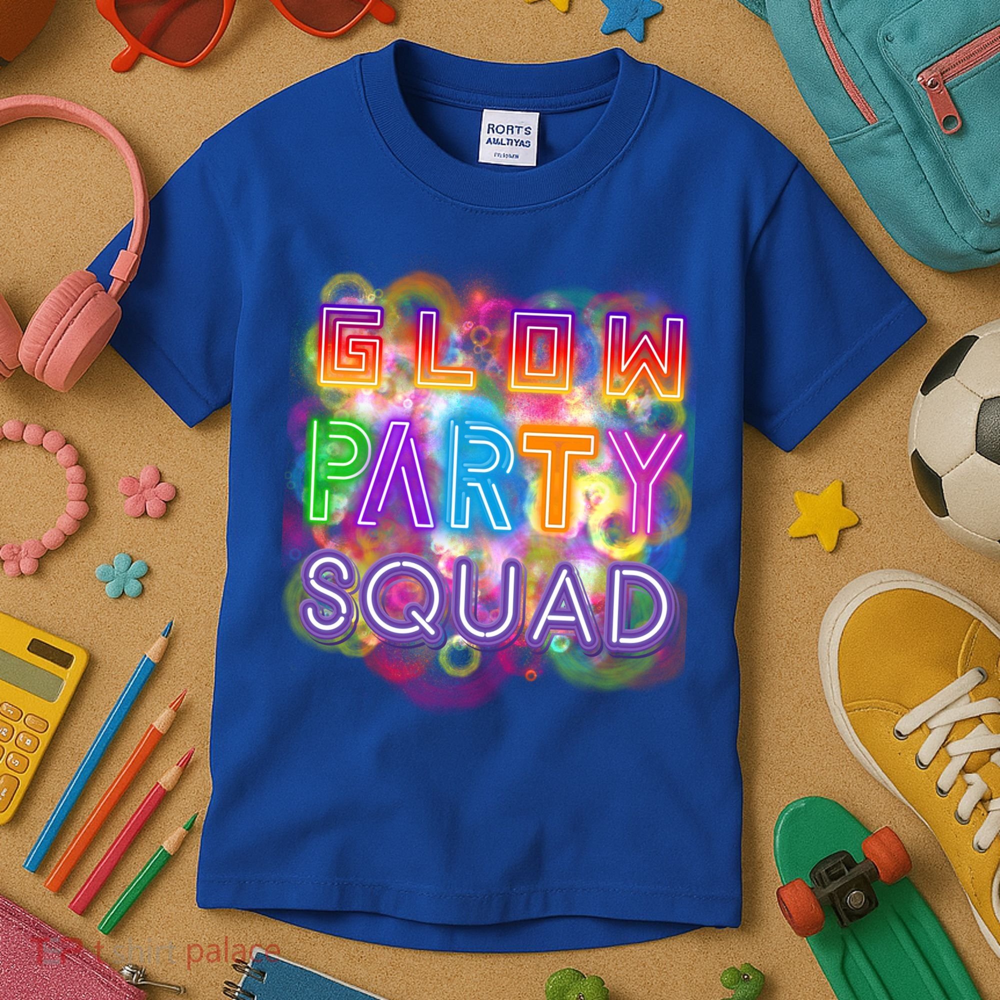 Glow Party Squad Girls Glow Funny Retro Party Lover Gift Kids T-Shirt