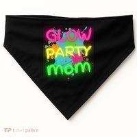 Glow Party Squad Mom Paint Splatter Glow Party Matching Funny Gift USA-Made Doggie Bandana thumb 0