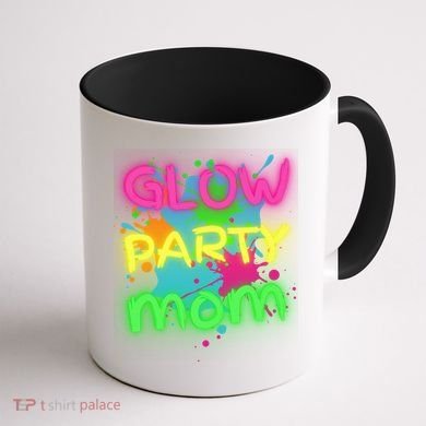 Glow Party Squad Mom Paint Splatter Glow Party Matching Funny Gift Coffee Mug back