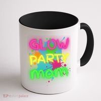 Glow Party Squad Mom Paint Splatter Glow Party Matching Funny Gift Coffee Mug thumb 1