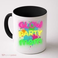 Glow Party Squad Mom Paint Splatter Glow Party Matching Funny Gift Coffee Mug thumb 0