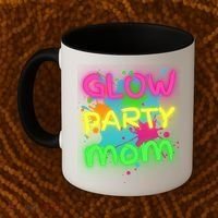 Glow Party Squad Mom Paint Splatter Glow Party Matching Funny Gift Coffee Mug thumb 2