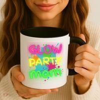 Glow Party Squad Mom Paint Splatter Glow Party Matching Funny Gift Coffee Mug thumb 3