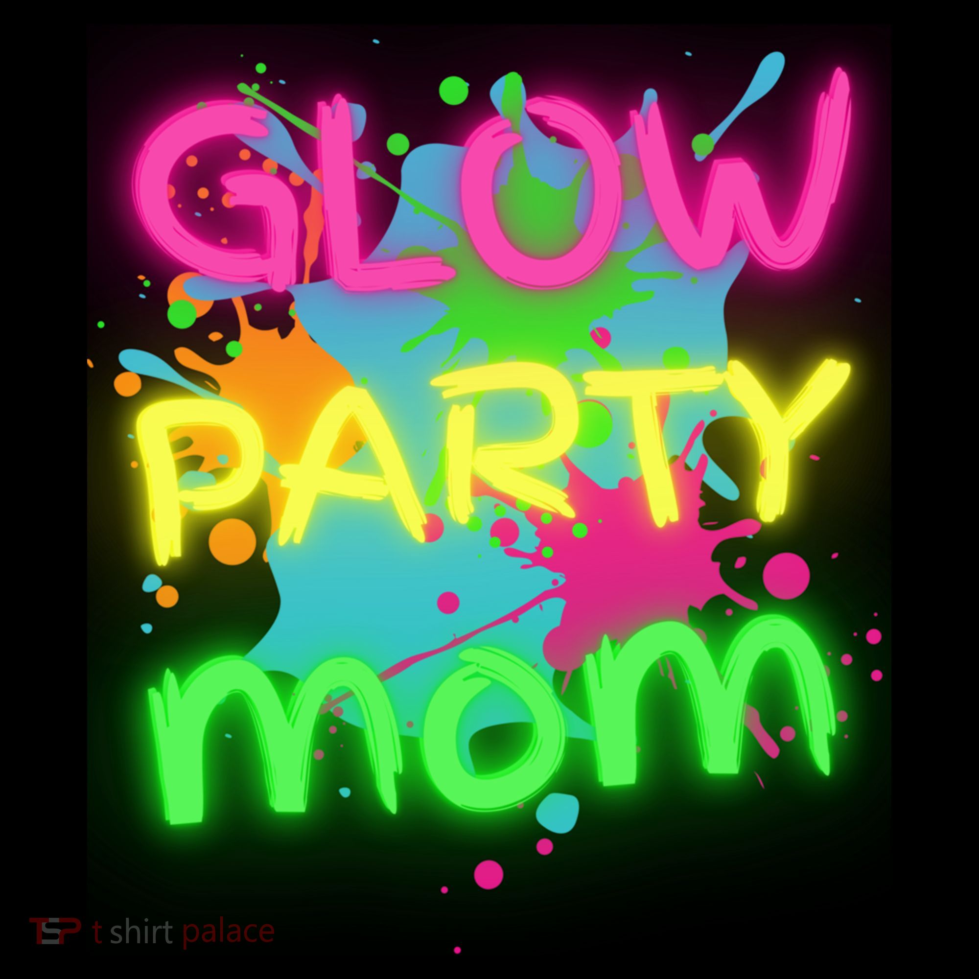 Glow Party Squad Mom Paint Splatter Glow Party Matching Funny Gift Coffee Mug