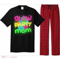 Glow Party Squad Mom Paint Splatter Glow Party Matching Funny Gift Pajama Set thumb 0
