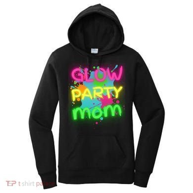 Glow Party Squad Mom Paint Splatter Glow Party Matching Funny Gift Women's Hoodie