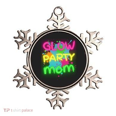 Glow Party Squad Mom Paint Splatter Glow Party Matching Funny Gift Ornament
