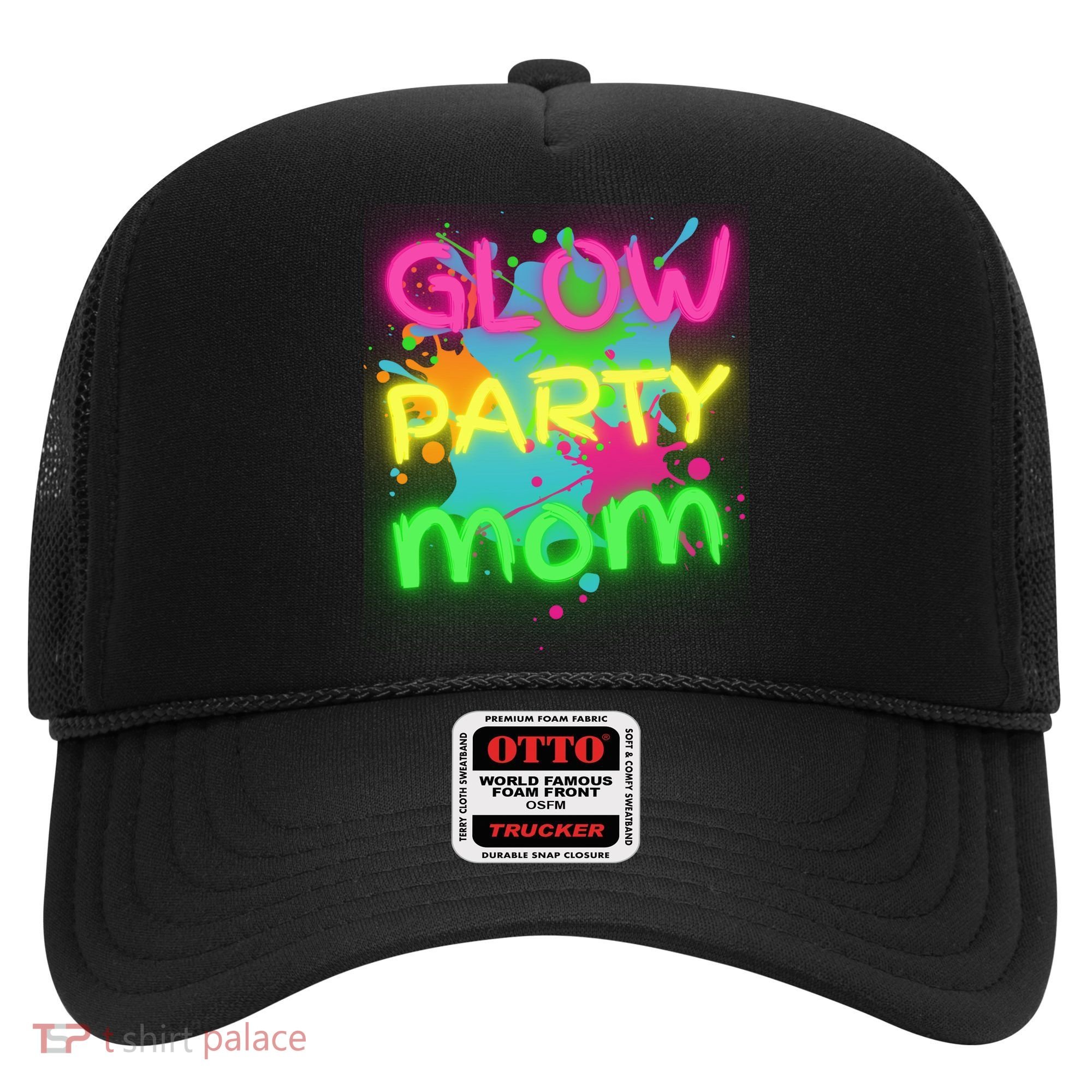 Glow Party Squad Mom Paint Splatter Glow Party Matching Funny Gift Hat