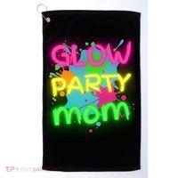 Glow Party Squad Mom Paint Splatter Glow Party Matching Funny Gift Golf Towel thumb 0