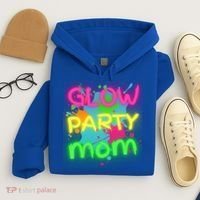 Glow Party Squad Mom Paint Splatter Glow Party Matching Funny Gift Hoodie thumb 4