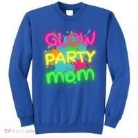 Glow Party Squad Mom Paint Splatter Glow Party Matching Funny Gift Sweatshirt thumb 0