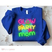 Glow Party Squad Mom Paint Splatter Glow Party Matching Funny Gift Sweatshirt thumb 2
