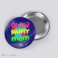 Glow Party Squad Mom Paint Splatter Glow Party Matching Funny Gift Button thumb 0
