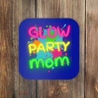 Glow Party Squad Mom Paint Splatter Glow Party Matching Funny Gift Coaster thumb 0