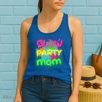 Glow Party Squad Mom Paint Splatter Glow Party Matching Funny Gift Women's Tank Top thumb 2