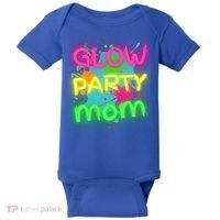 Glow Party Squad Mom Paint Splatter Glow Party Matching Funny Gift Baby Bodysuit thumb 0